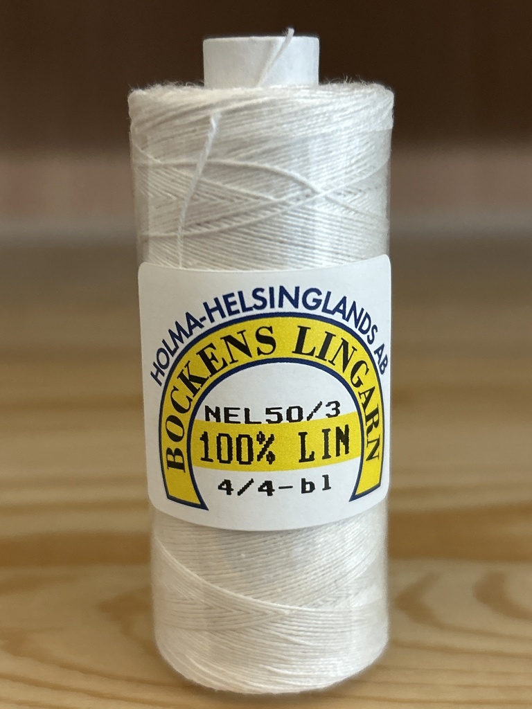 Bockens 100%  Leinen Nel 50/3, 4/4 gebleicht, 25 g Spule