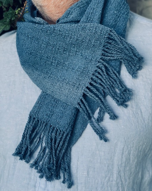 Weaving kit - Shawl Eco Jeans recycled - 4 shaft pattern, Lagune