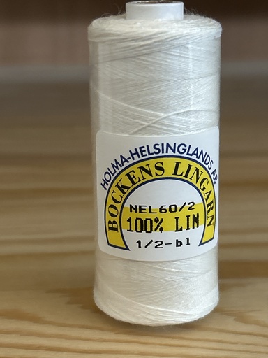 [B-602-1000-1] Bockens 100%  Leinen Nel 60/2,  1/2 gebleicht,  25 g Spule