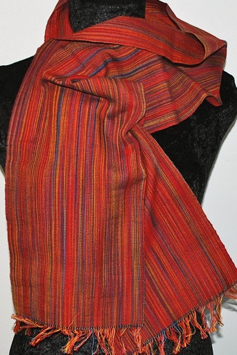 [WP-0075] Weefpakket sjaal 0075 Berlin rood - 4 schachten - 0031