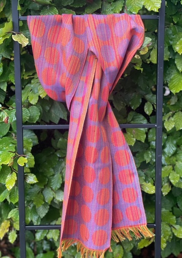 [WP-0112] Weaving kit - Shawl - Big Bol - 8 shaft pattern - Red/Blue 