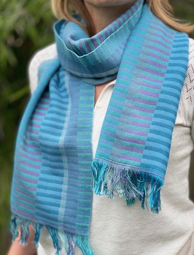 [WP-0126] Weaving kit - Shawl - Java - 4 shaft pattern - Blue