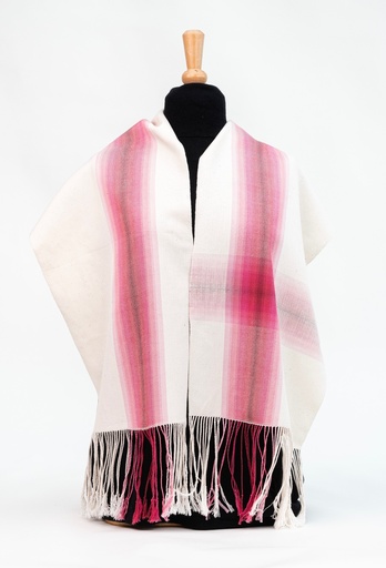 [V01-WP30] Weaving kit scarf "Jon" - 4 shafts - Natural/pink