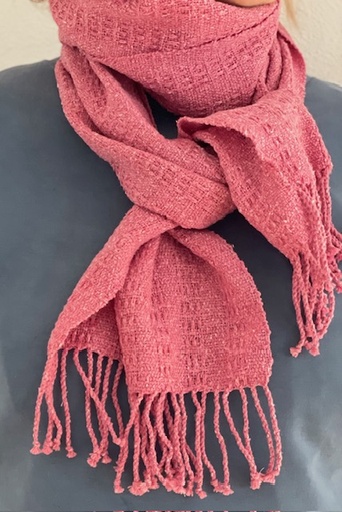 [V01-WP37] Weaving kit scarf eco jeans recycled rose - 4 shaft pattern