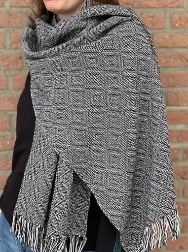 [09010590097] Yarn Weaving kit shawl Milan grey - 8 shaft pattern